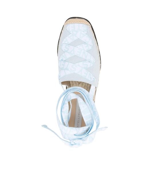 Stella McCartney White Ribbon-Detail Platform Espadrilles
