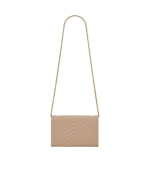Saint Laurent White Classic Cassandre Chained Wallet