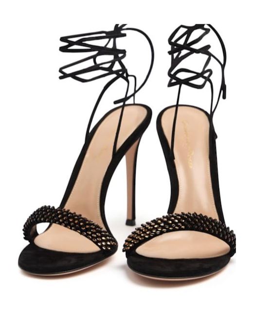 Gianvito Rossi Black Suede Sandals