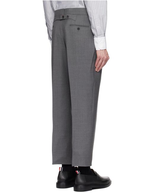Thom Browne Gray Super 120 Tailored Trousers for men