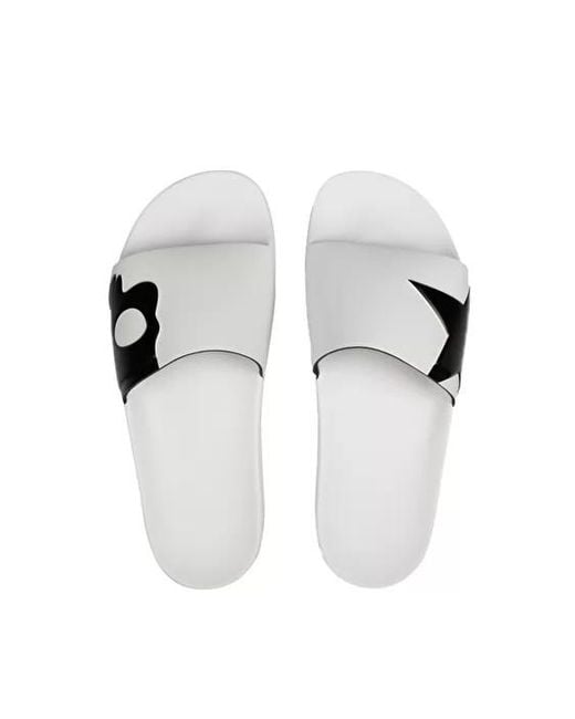 Hydrogen White Flat-Bottomed Open-Toed Sandals for men
