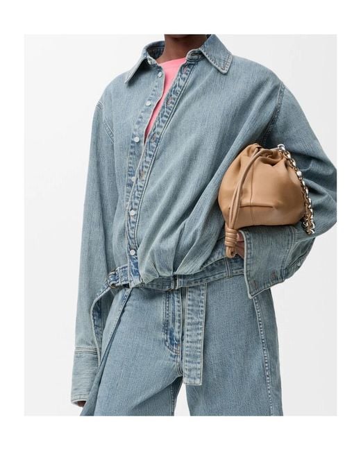 Loewe Blue Draped Denim Shirt