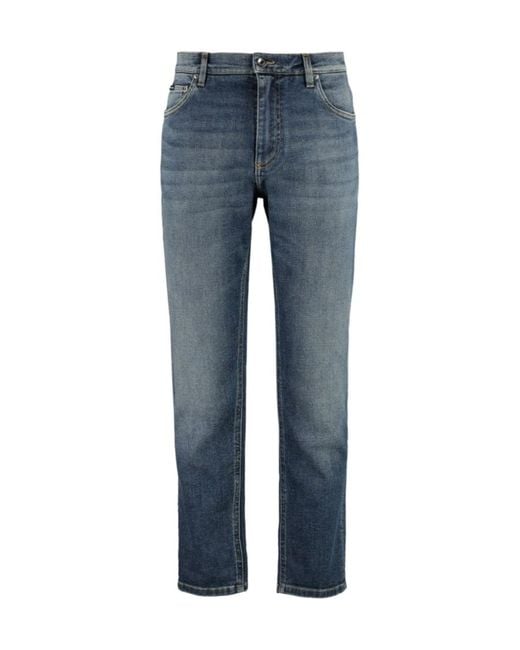Dolce & Gabbana Blue Logo Plaque Jeans for men