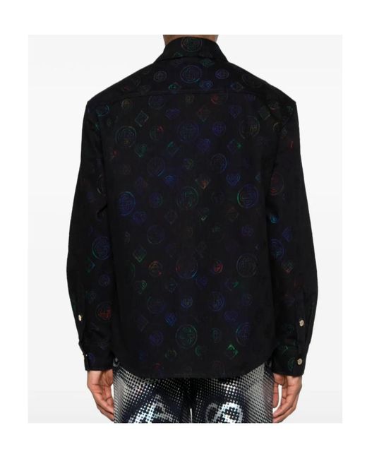 Casablanca Black Logo-Patterned Buttoned Shirt for men