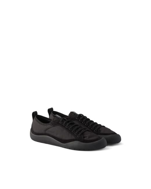 Prada Black Lace-Up Sneakers for men