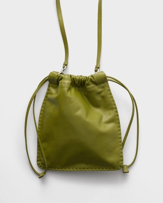 Prada Green Drawstring Clutch