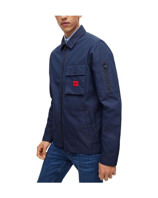 Boss Blue Solid Color Casual Jacket for men