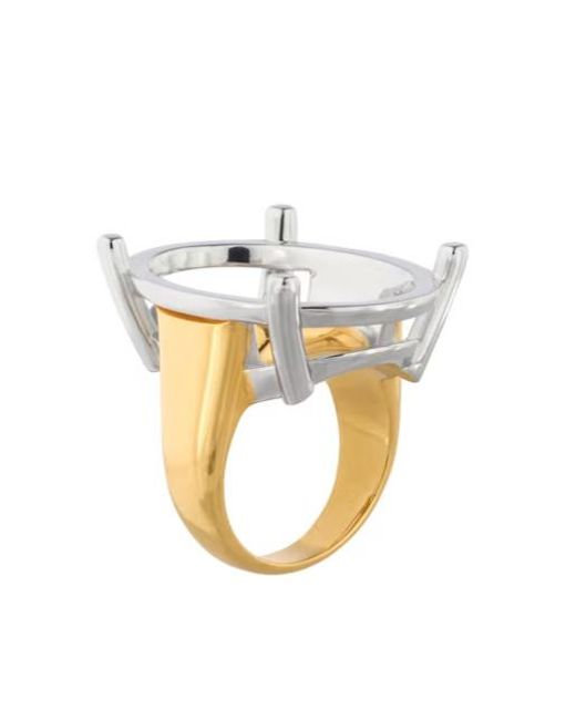 Balenciaga White Frame Oval Ring