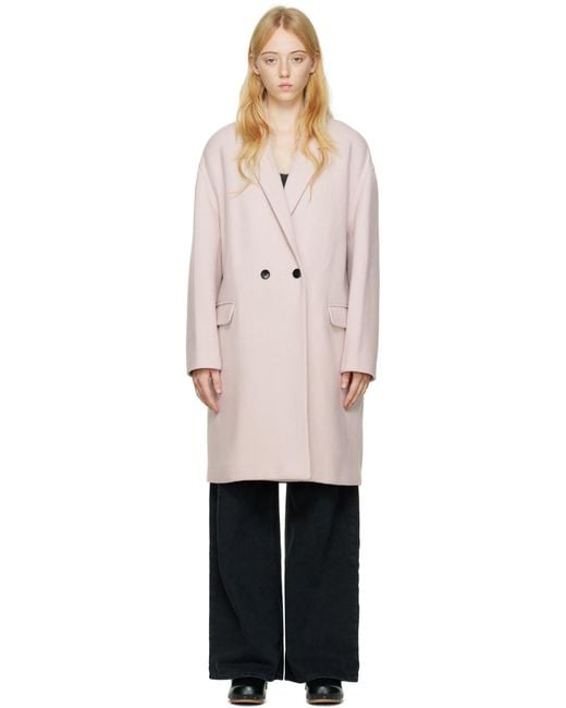 Isabel Marant White Double-Breasted Long-Sleeved Coat