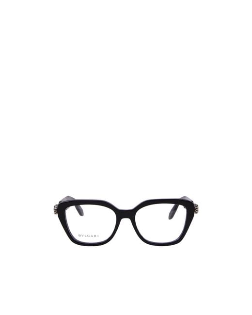 BVLGARI White Bulgari Geometric Frame Glasses for men