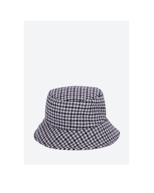 Miu Miu White Logo Houndstooth Bucket Cap