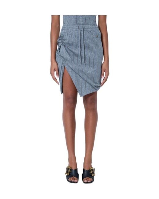 Vivienne Westwood Blue Drawstring Midi Skirt