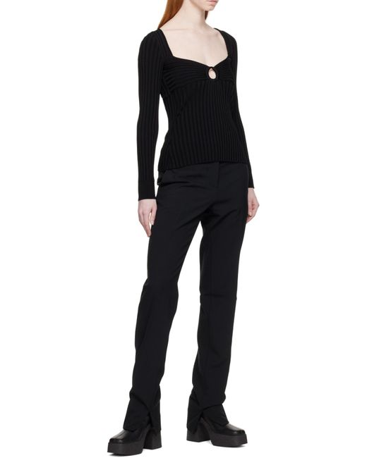 Stella McCartney Black Detailed Rib Knit Top