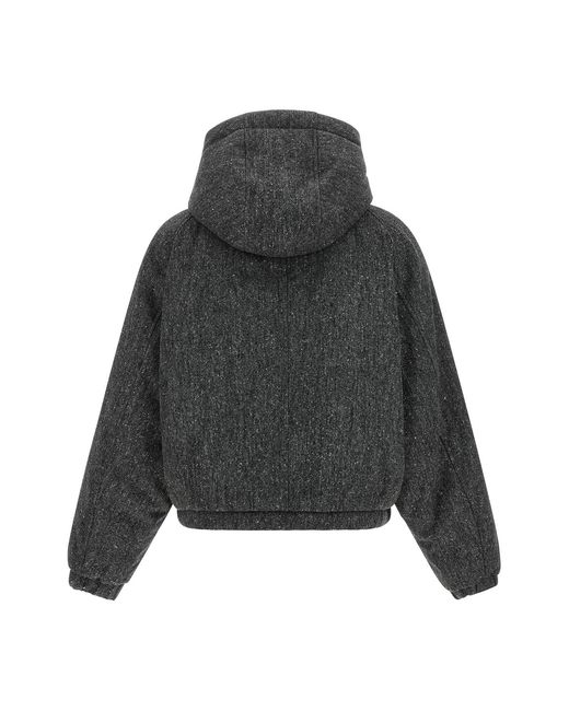 Brunello Cucinelli Gray Donegal Tweed Hooded Jacket