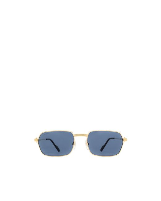 Cartier Blue Rectangle Frame Sunglasses