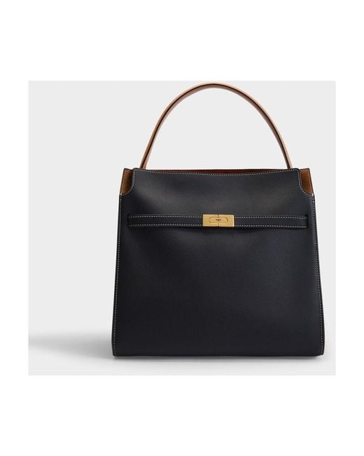 Tory Burch Black Lee Radziwil Double Tote Bag