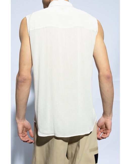 AMI White Sleeveless Buttoned Shirt for men