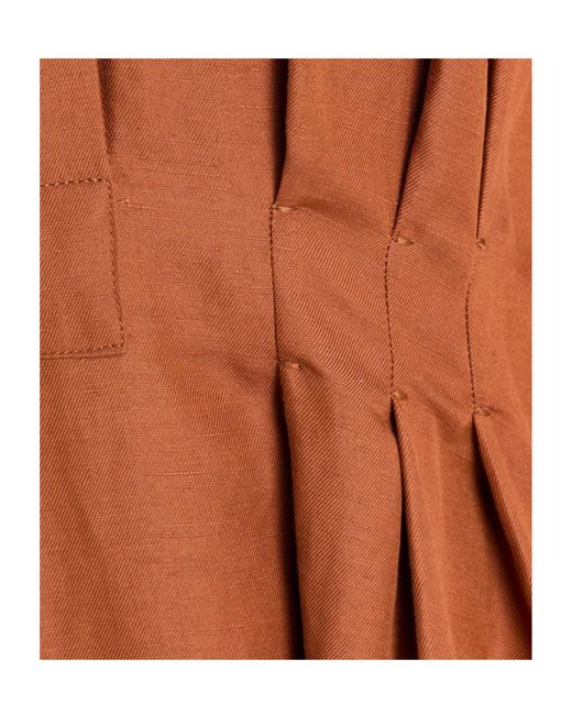 Max Mara Brown Ruffled Dress