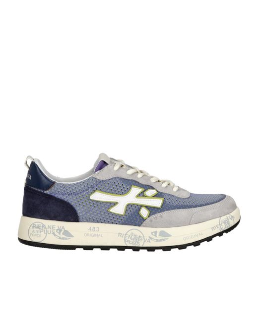 Premiata Blue Nous Low-Top Sneakers for men