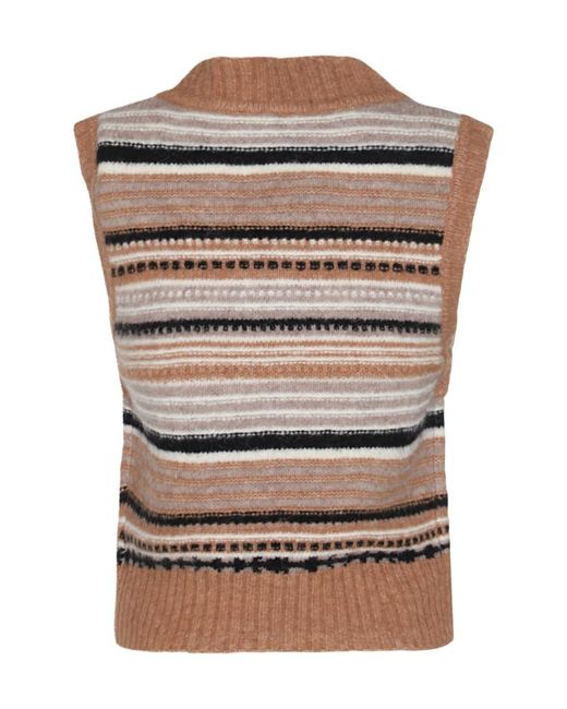 Ganni Brown Wool Knitwear