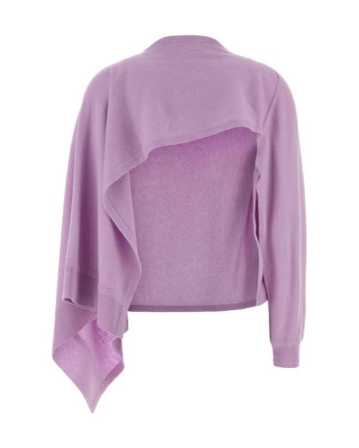 Jil Sander Purple Draped Asymmetric Crewneck Cape