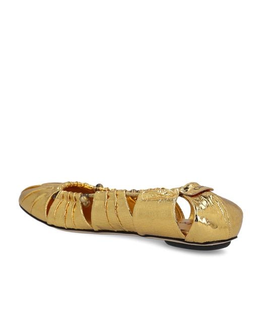 Chloé Chloé Luna Cut-Out Metallic Ballet Flats