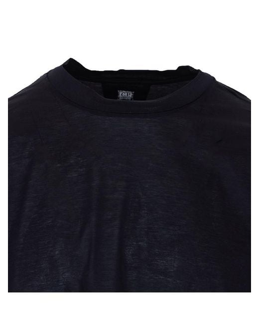 C P Company Blue Logo Printed Crewneck T-Shirt for men
