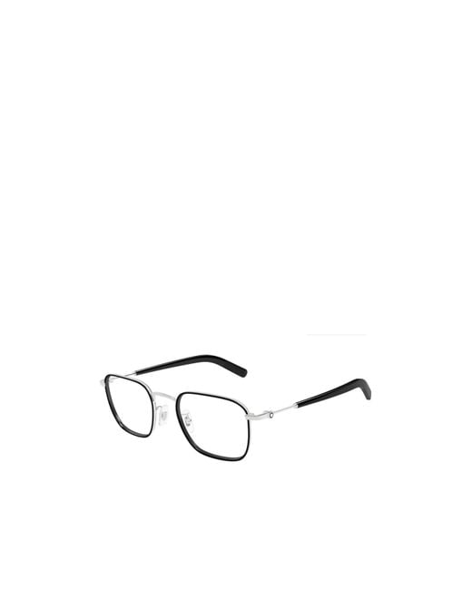 Montblanc White Eyewear Square Frame Glasses for men