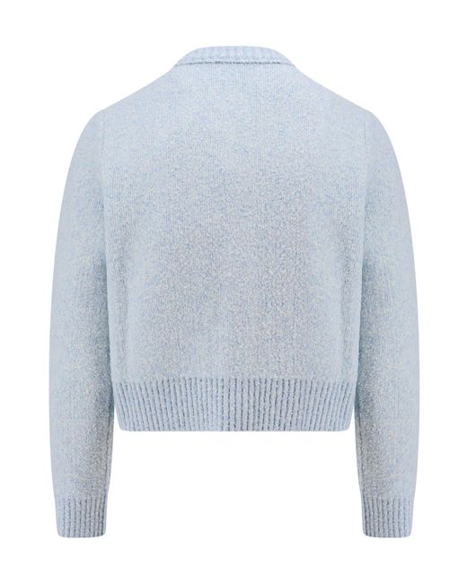 Bottega Veneta Blue Long Sleeved Crewneck Cardigan