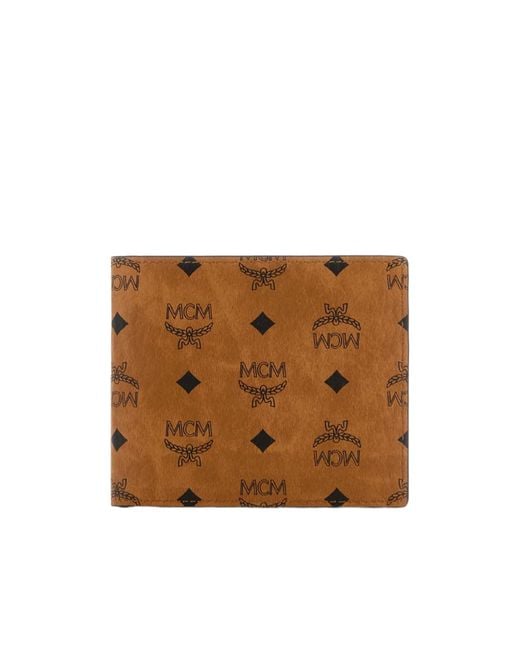 MCM Brown Monogram Printed Bi-Fold Wallet for men