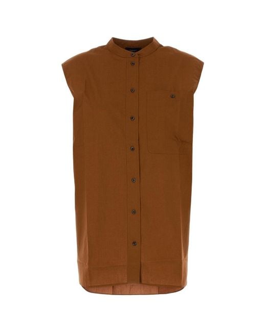 Soeur Brown Colette Sleeveless Long Top