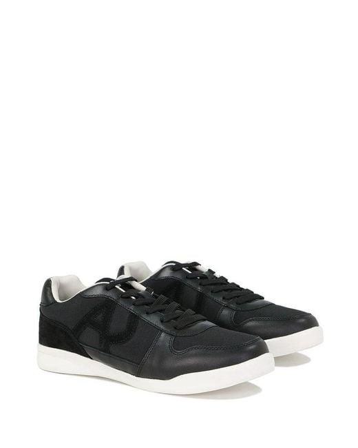 Armani Jeans Black Lace-Up Casual Sneakers for men