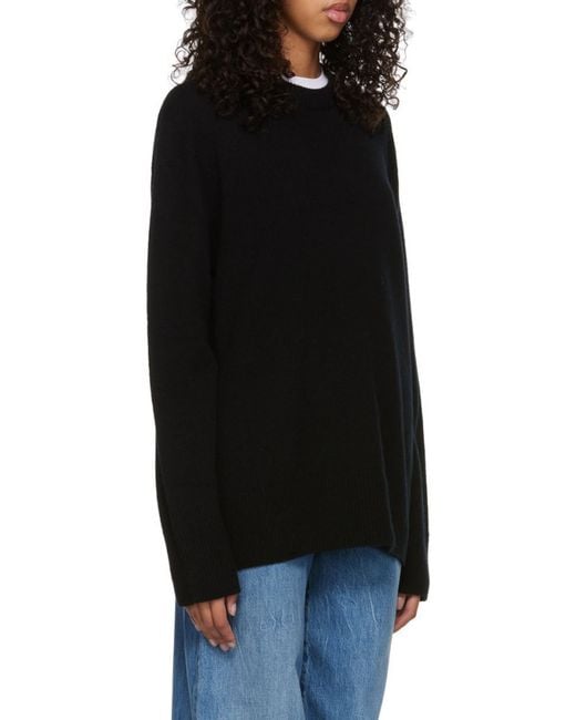 The Row Black Crewneck Knit Sweater