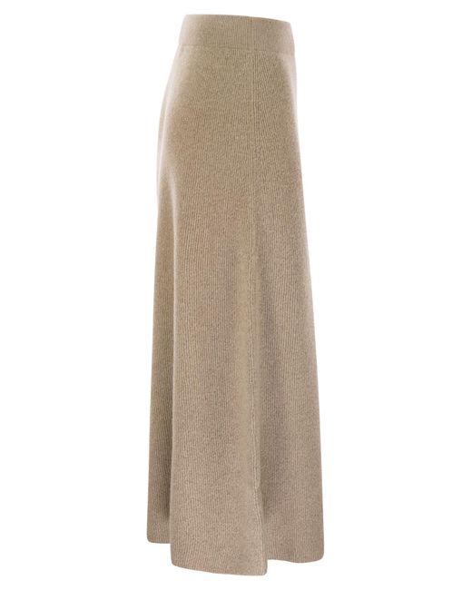 Fabiana Filippi Natural Platinum And Lurex Long Skirt