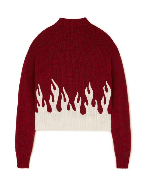 Alanui Red Crew-Neck Wool-Cashmere Blend Jumper