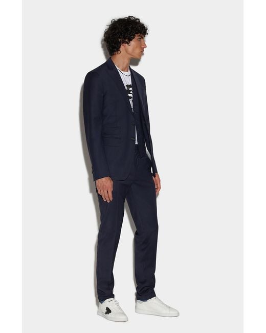 DSquared² Blue Single-Breasted Three-Piece Tailored Suit for men