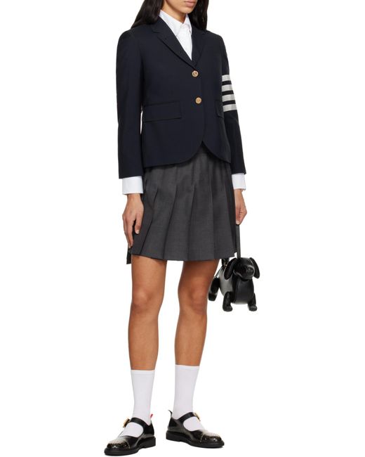 Thom Browne Blue Pleated Mini Skirt