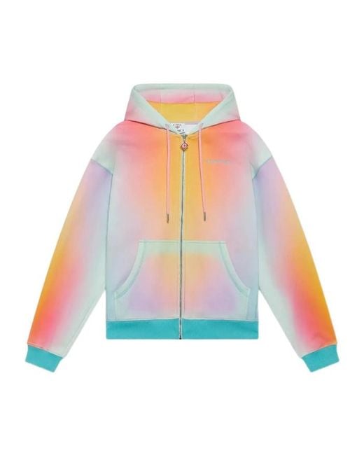 Casablanca White Glass Zip Up Hooded Sweatshirt for men