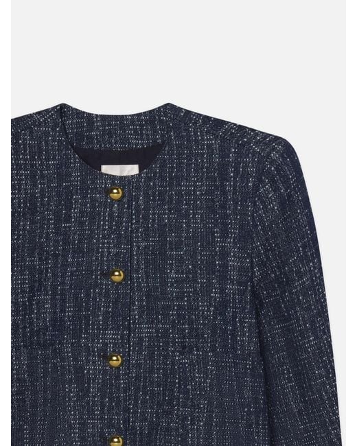 FRAME Blue The Tweed Button-Up Jacket