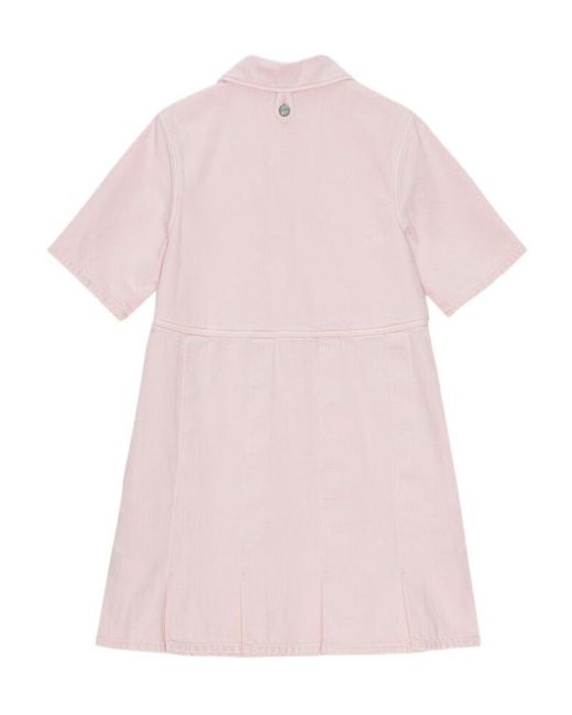 Ganni Pink Denim Mini Dress