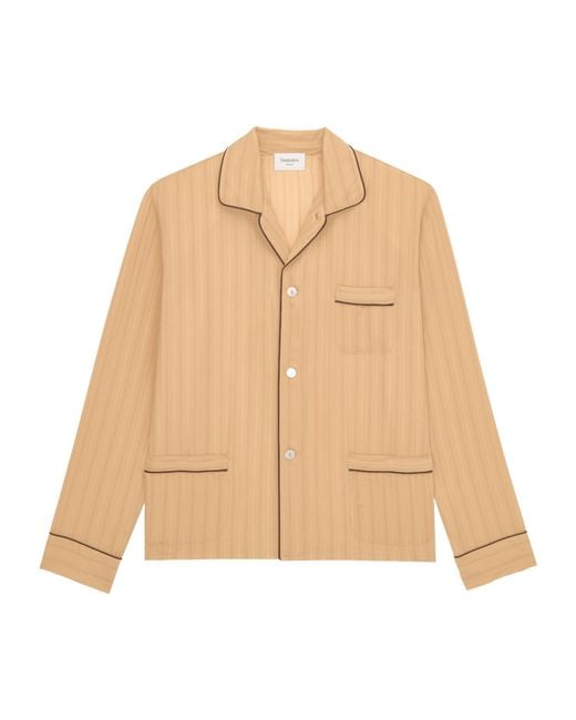 Saint Laurent Natural Striped Long-Sleeve Pyjama Top for men