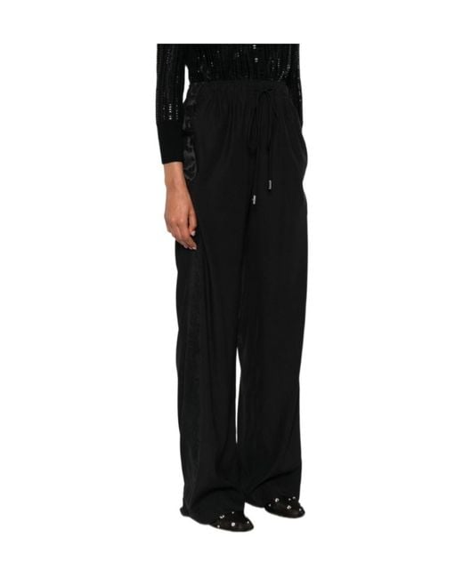 Ermanno Scervino Black Lace-Insert Drawstring Trousers