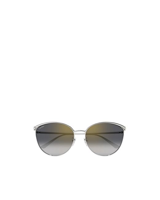Cartier Metallic Oval-Frame Sunglasses