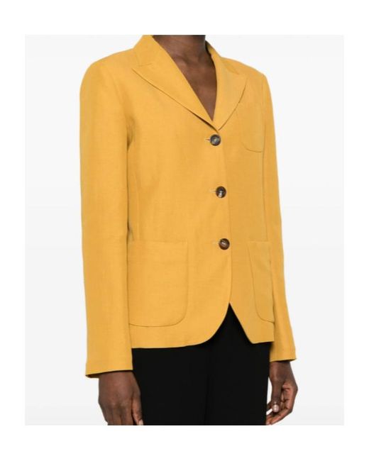 Fabiana Filippi Yellow Buttoned Pocket Blazer