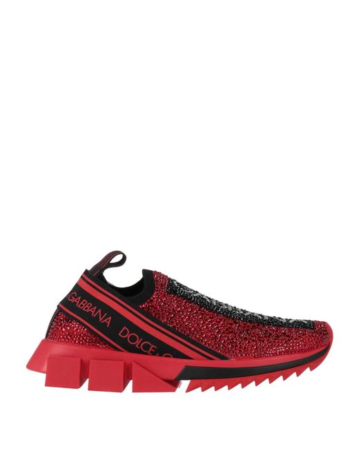 Dolce & Gabbana Red Two-Tone Sneakers