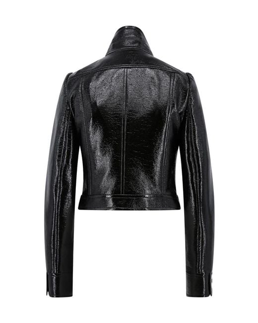 Courreges Black Courrèges Vinyl Straight Hem Cropped Jacket