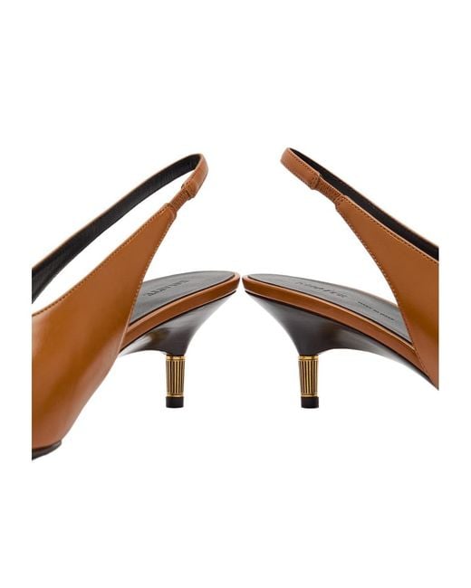 Khaite Brown High Heels With Leather Back Straps