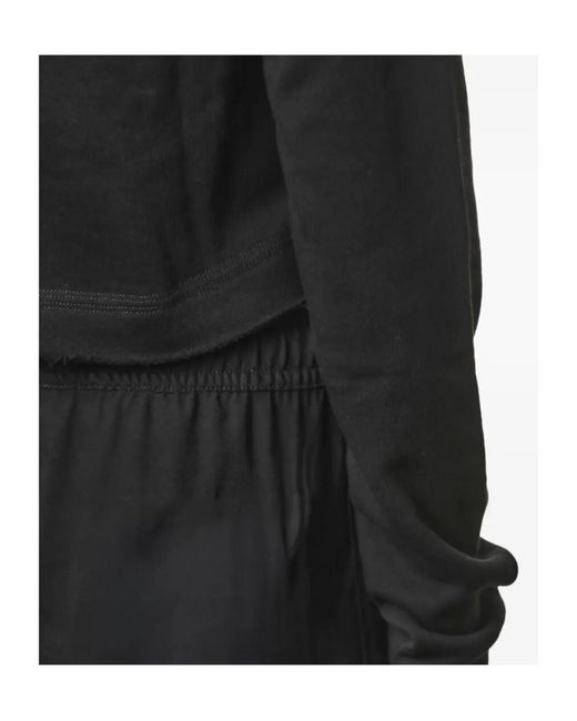Thom Krom Black Cropped Cotton Hoodie