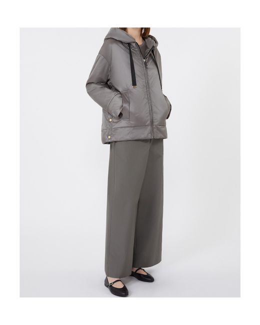 Max Mara Gray Padded, Hooded Jacket