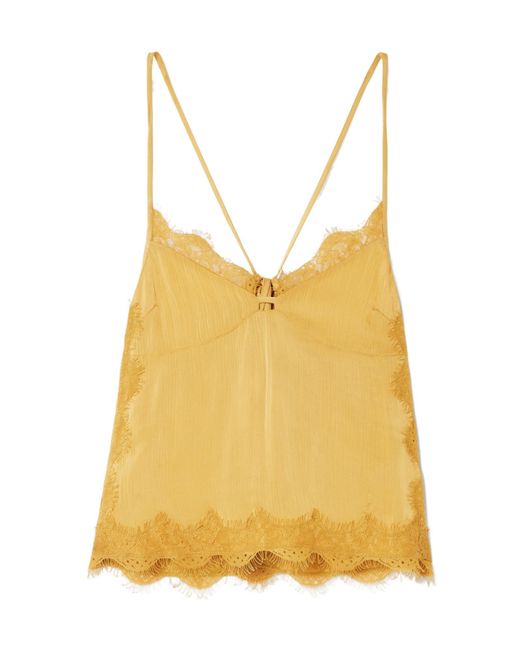 R13 Yellow Lace Trimmed Camisole
